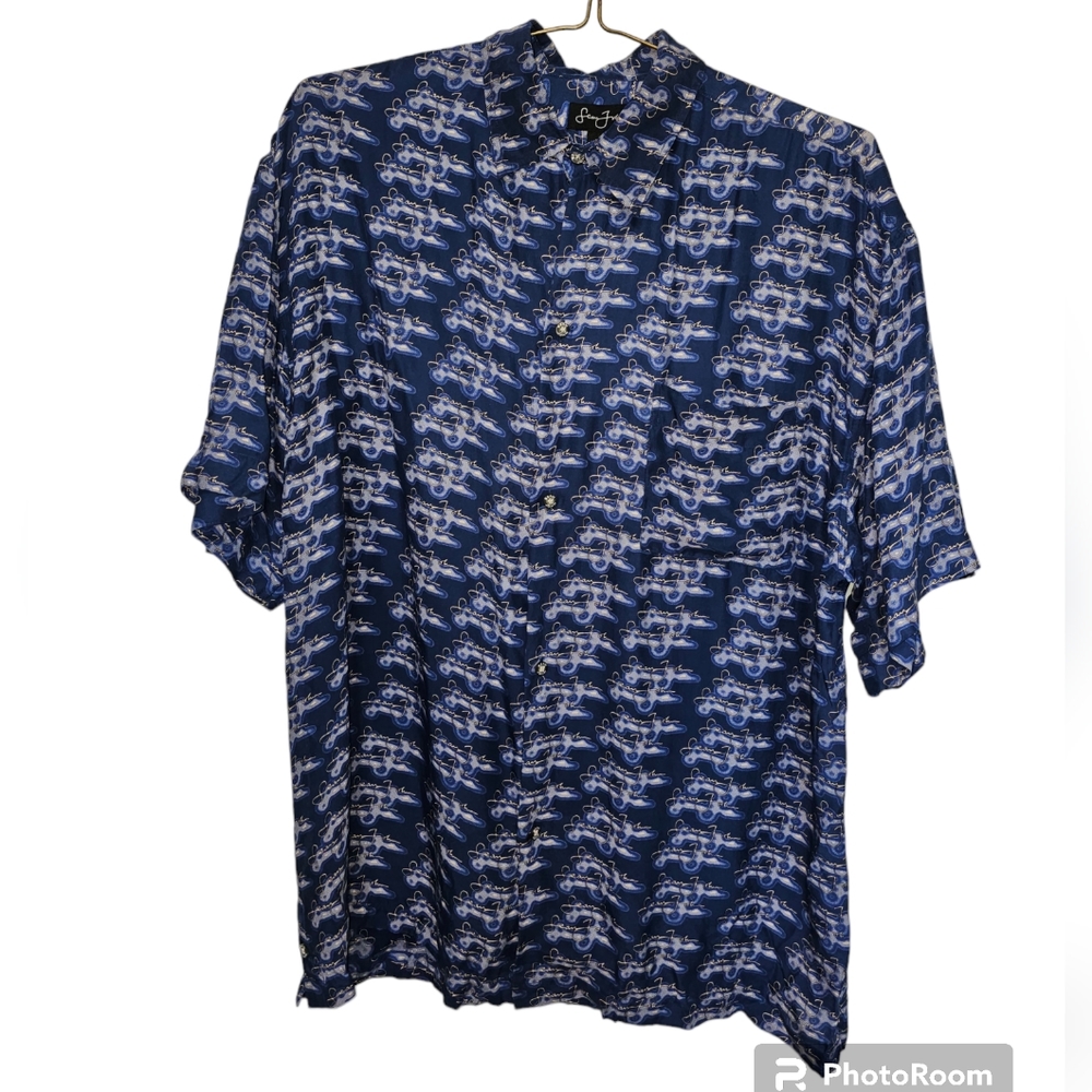 Sean John Men's 100% Silk Size L,  Button Down
